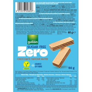 Gullón Sugar Free Wafle z nadzieniem o smaku czekoladowym 60 g